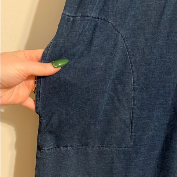 J. Jill Pure Jill Indigo Chambray Hoodie Dress Tunic Top Lagenlook Artsy - Picture 3 of 7